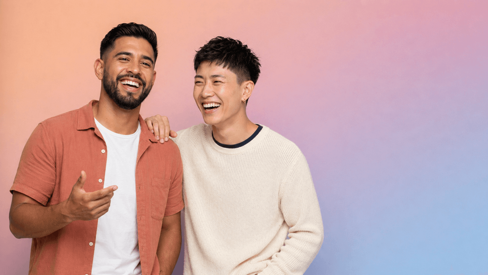 Two patients standing together for Get PrEP, Give PrEP